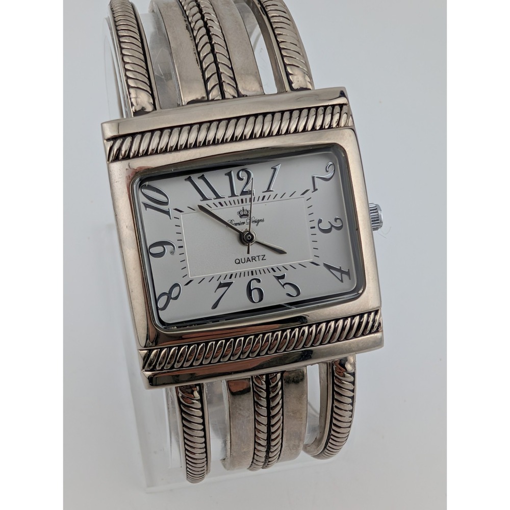 Premier Designs‎ Watch Women 31mm Case Silver Bangle Hinge Band- New Battery